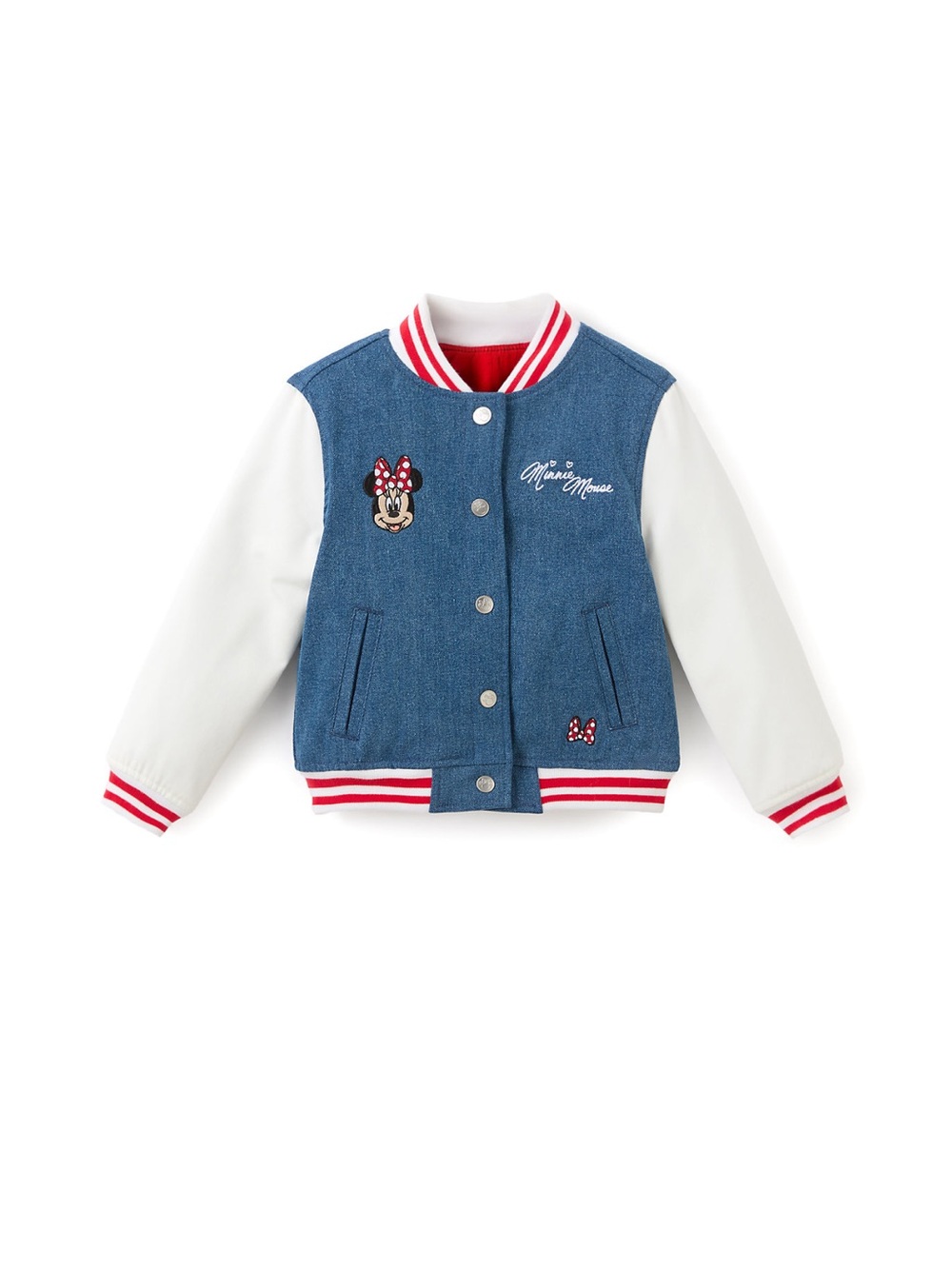 Disney Store - Minnie Mouse Denim Varsity Jacket for girls
